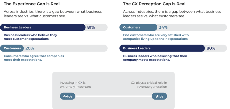 Customer experience gap data